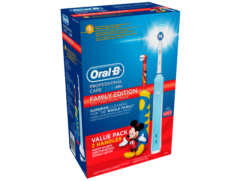 Oral-B PC 500 + D10 Mickey duopack xmaspack - D16 2015, elektromos fogkefe