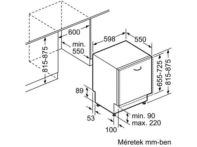 Bosch SMV40C10EU Beépíthető mosogatógép