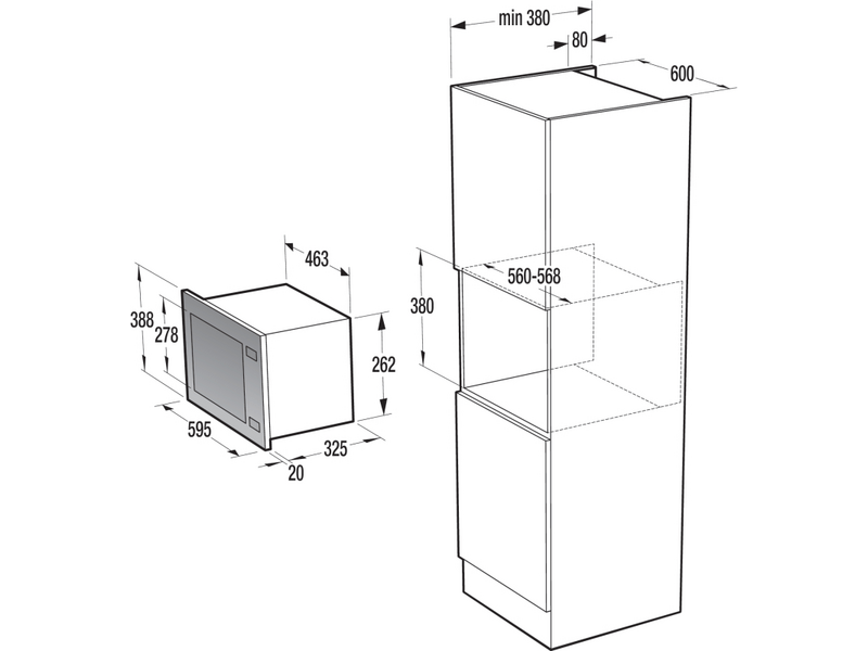 GORENJE BM300X Beépíthető mikrohullámú sütő