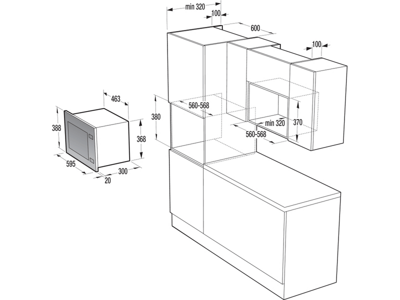GORENJE BM171E2XG Beépíthető mikrohullámú sütő