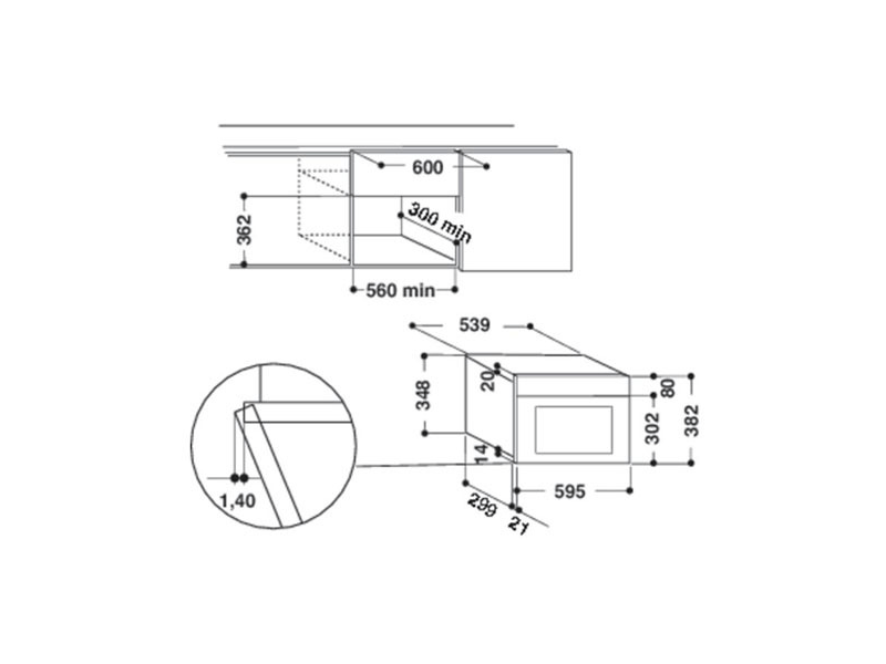 Whirlpool AMW439/IX Beépíthető mikrohullámú sütő