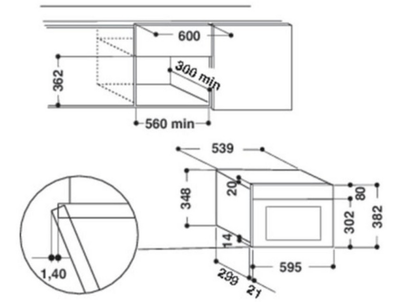 Whirlpool AMW439/NB Beépíthető mikrohullámú sütő