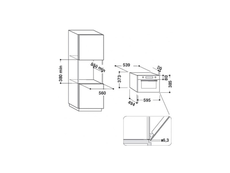 Whirlpool AMW 730/WH Beépíthető mikrohullámú sütő, fehér