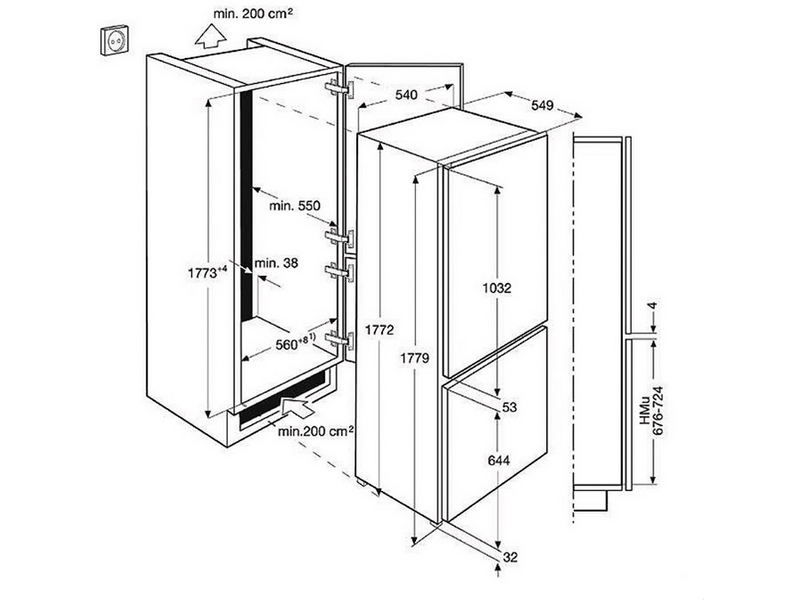 ELECTROLUX ENN2800ACW Beépíthető kombinált hűtőszekrény