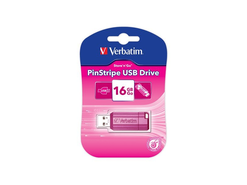 VERBATIM 49067 16 GB PinStripe ciklámen pendrive (UV16GPC)