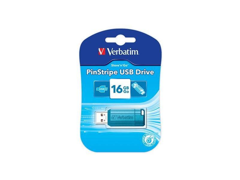 VERBATIM 49068 16 GB PinStripe karibikék pendrive (UV16GPK)