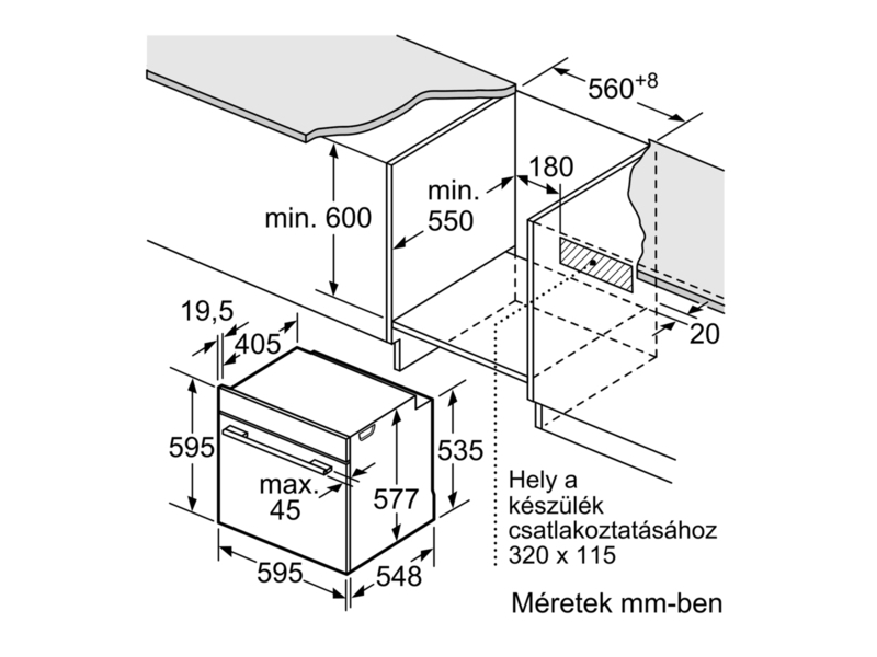 Bosch HBG635NS1 Beépíthető sütő