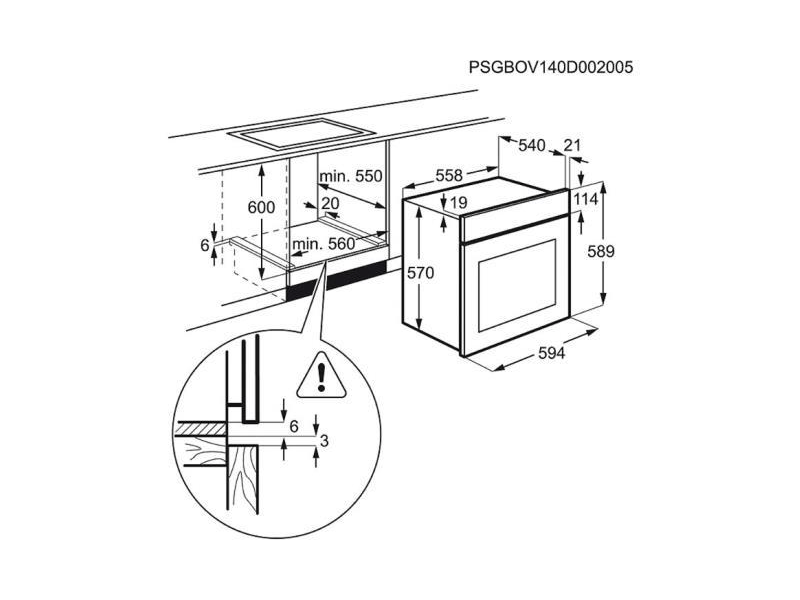 Electrolux EZB3410AOW Beépíthető sütő, LED kijelző