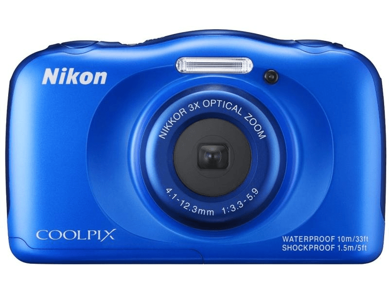 Nikon CoolPix S33 13,2 MPx Fényképezőgép, Kék + Hátizsák