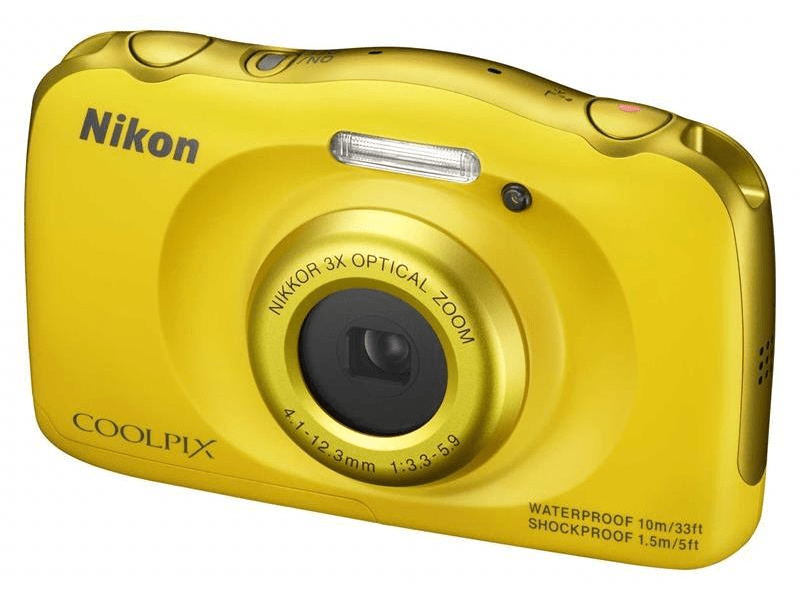 Nikon CoolPix S33 13,2 MPx Fényképezőgép, Sárga + Hátizsák