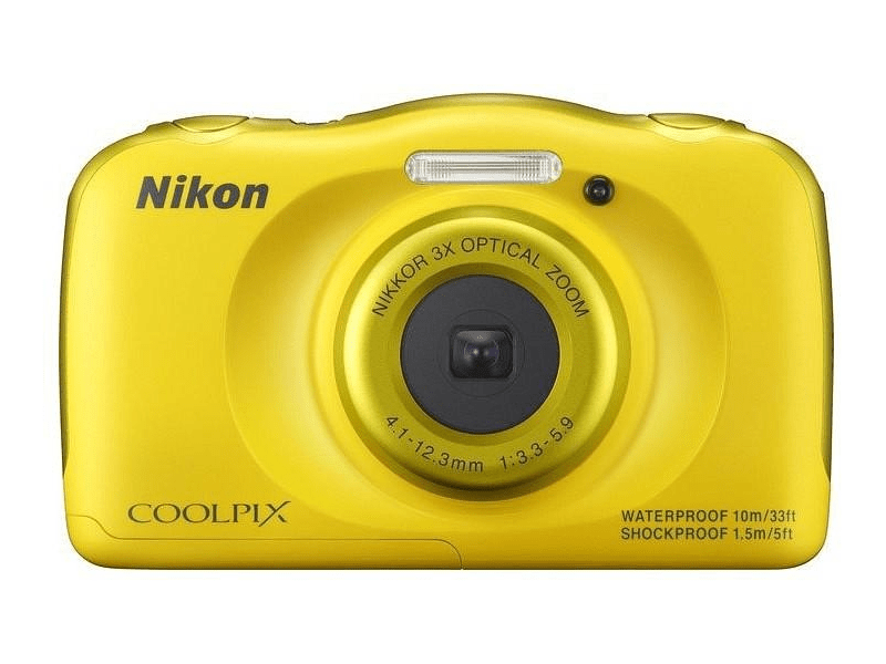Nikon CoolPix S33 13,2 MPx Fényképezőgép, Sárga + Hátizsák