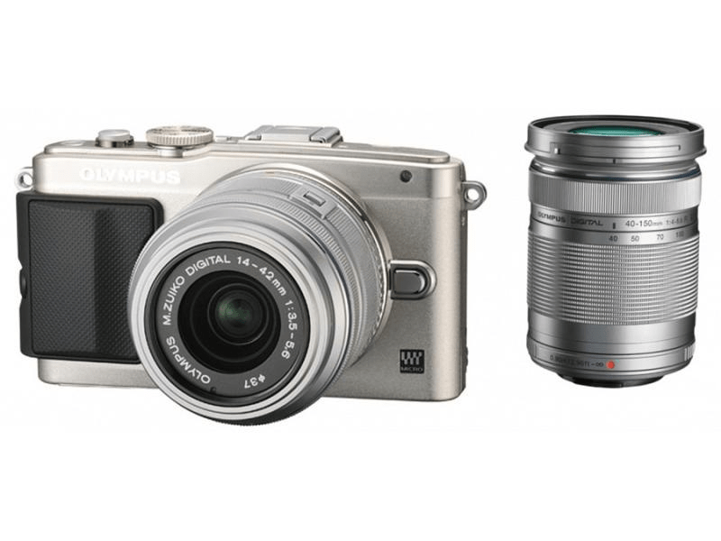 Olympus E-PL6 Fényképezőgép KIT 14-42mm & 40-150mm Objektív, Fekete