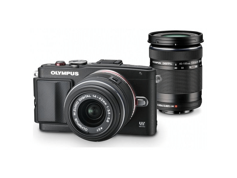 Olympus E-PL6 Fényképezőgép KIT 14-42mm & 40-150mm Objektív, Fekete