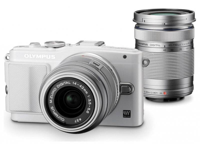 Olympus E-PL6 Fényképezőgép KIT 14-42mm & 40-150mm Objektív, Fekete