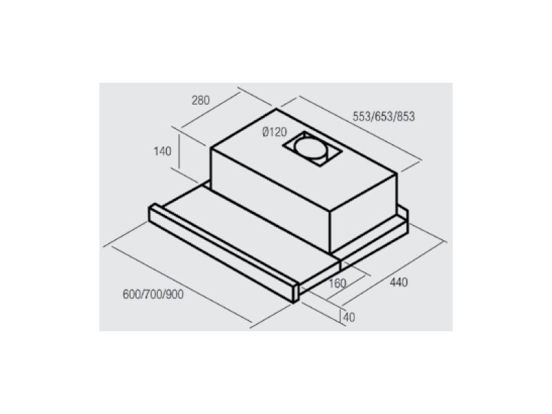 NODOR EXTENDER 60 INOX 1700 Teleszkópos páraelszívó