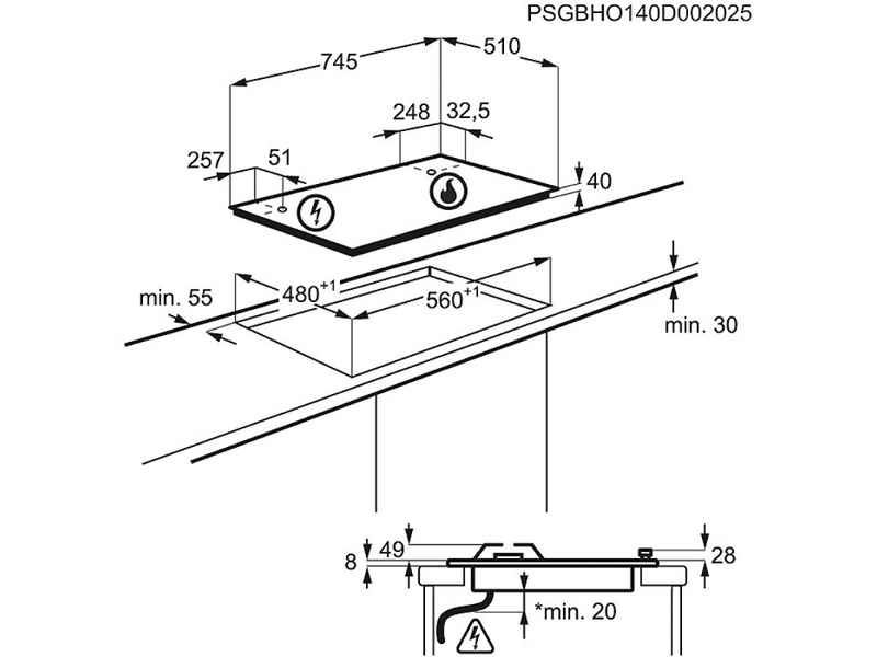 ELECTROLUX EGH7353SOX