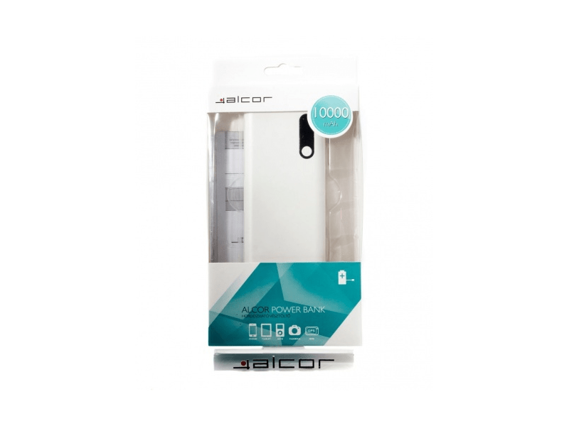 Alcor D10000 PowerBank 10000 mAh, Fehér