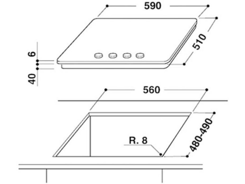 WHIRLPOOL GOA 6425/NB Beépíthető gáz főzőlap