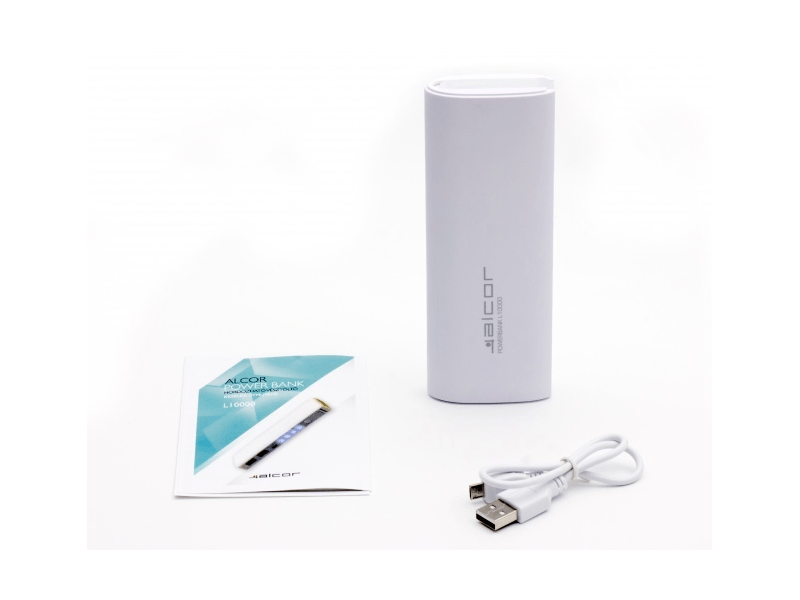 Alcor L10000 PowerBank 10000 mAh, Fehér