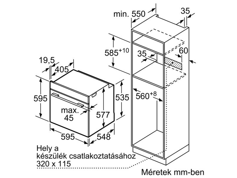 Bosch HBG6750S1 Beépíthető sütő