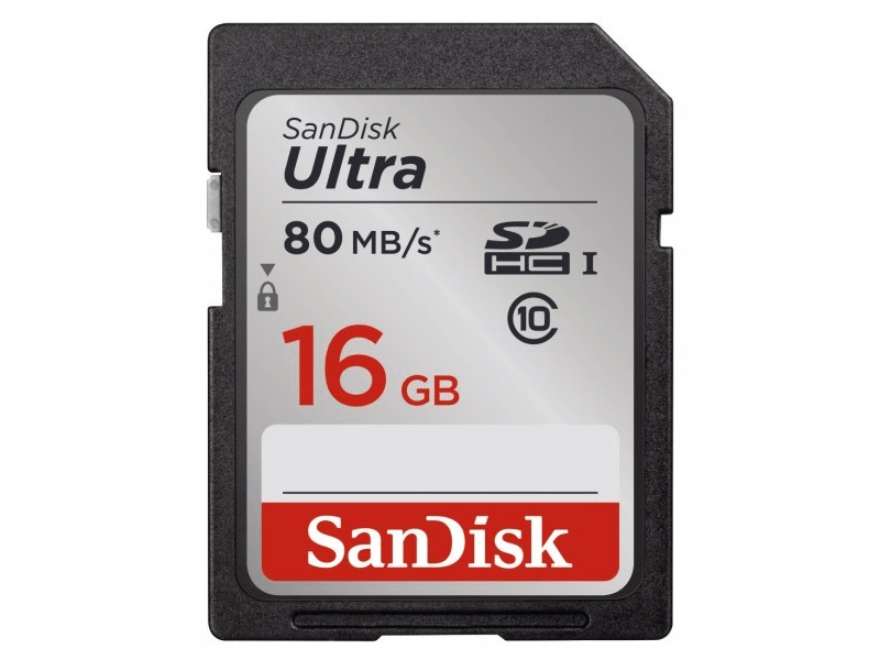 SanDisk SDHC Ultra kártya 16 GB, Class 10, UHS-I, 80MB/sec. (139766)
