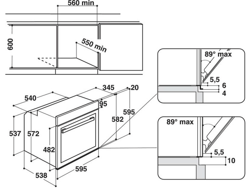 Whirlpool AKZM 8480 WH Beépíthető sütő, fehér