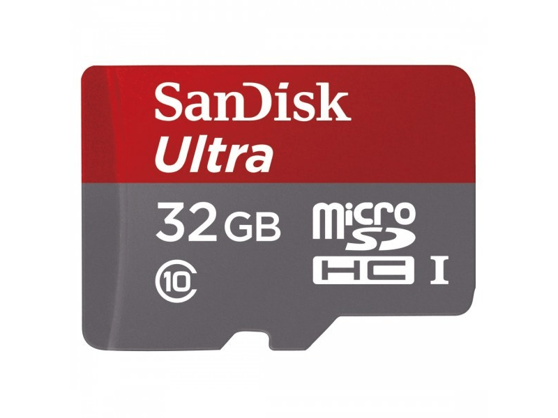 SanDisk micro SDHC Ultra Android kártya 32GB + Adapter, Class 10, UHS-I, 80MB/sec.