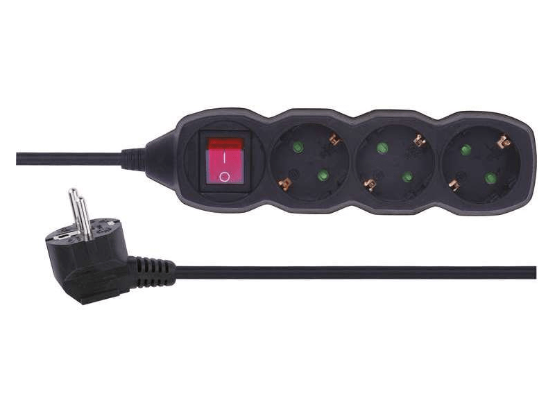 EMOS PC1321 3-as hosszabbító 1,5M, kapcsolós