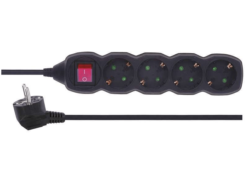 EMOS PC1423 4-es hosszabbító 3M, kapcsolós