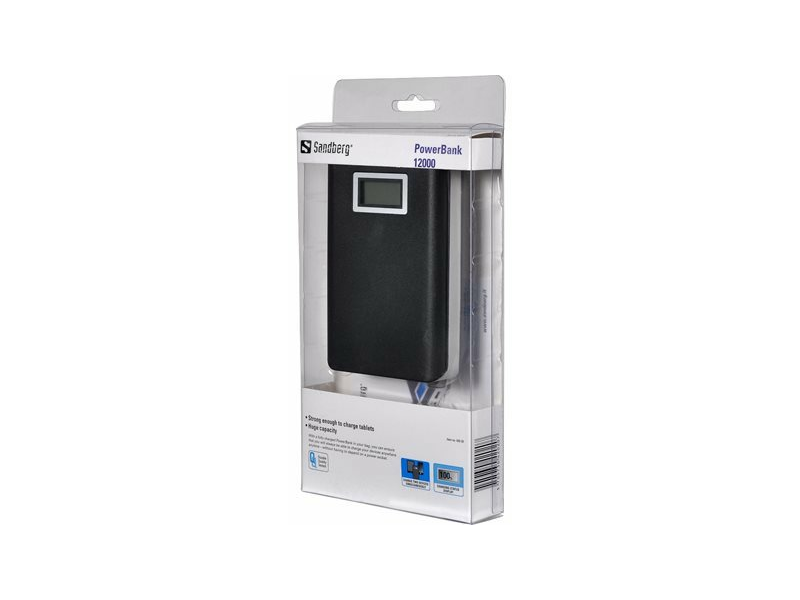 Sandberg SAPB020 PowerBank 12000 mAh, Fekete