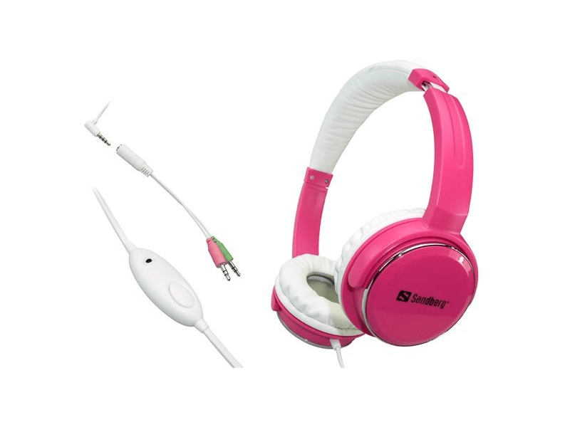 Sandberg SAFHHS03 Home n Street Mikrofonos Fejhallgató, Rózsaszín