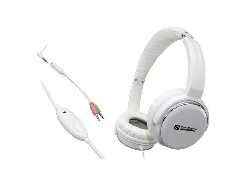 Sandberg SAFHHS05 Home n Street Mikrofonos Fejhallgató, Fehér