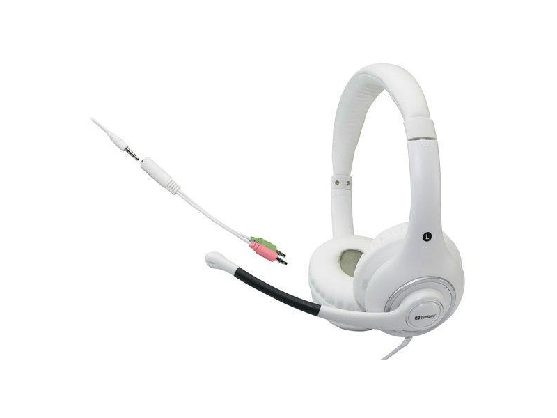 Sandberg SAFHPT01 Plug n Talk Mikrofonos Fejhallgató, Fekete