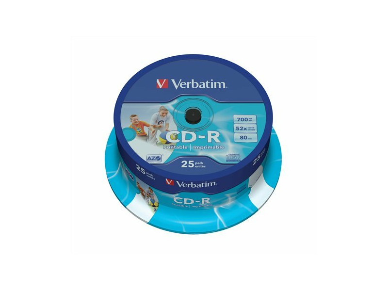 VERBATIM CDV7052B25N CD-R lemez, nyomtatható, matt