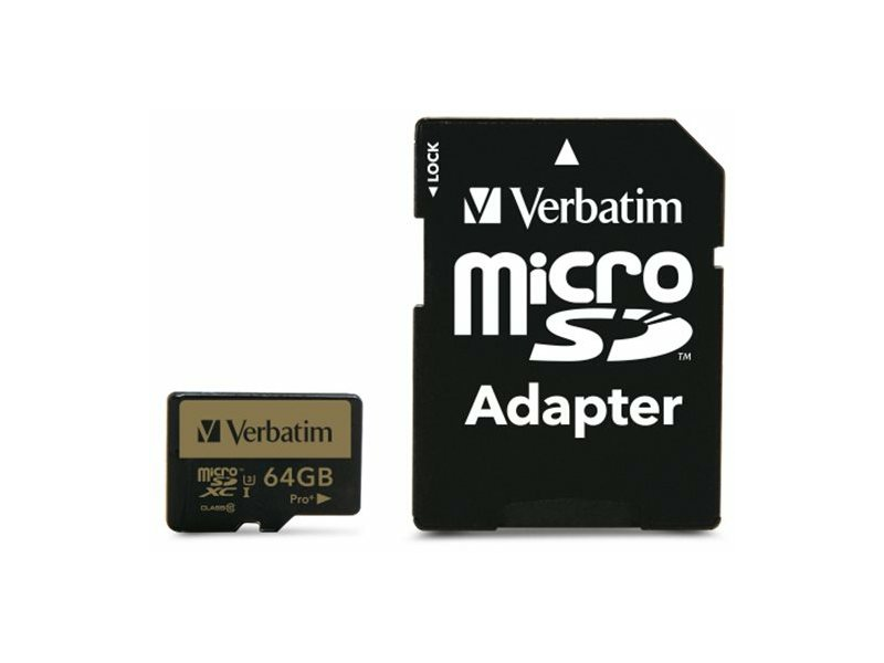 VERBATIM MVMS64GPP Memóriakártya adapterrel, microSDXC, 64GB, Class 10 UHS I, (44034)