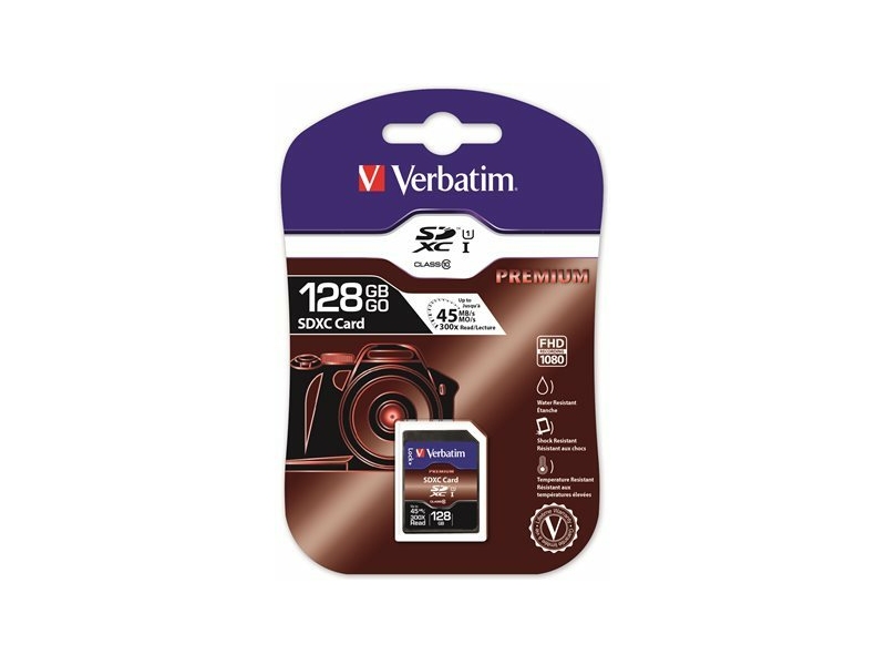 VERBATIM MVS128GH Memóriakártya, SDXC, 128GB, Class 10