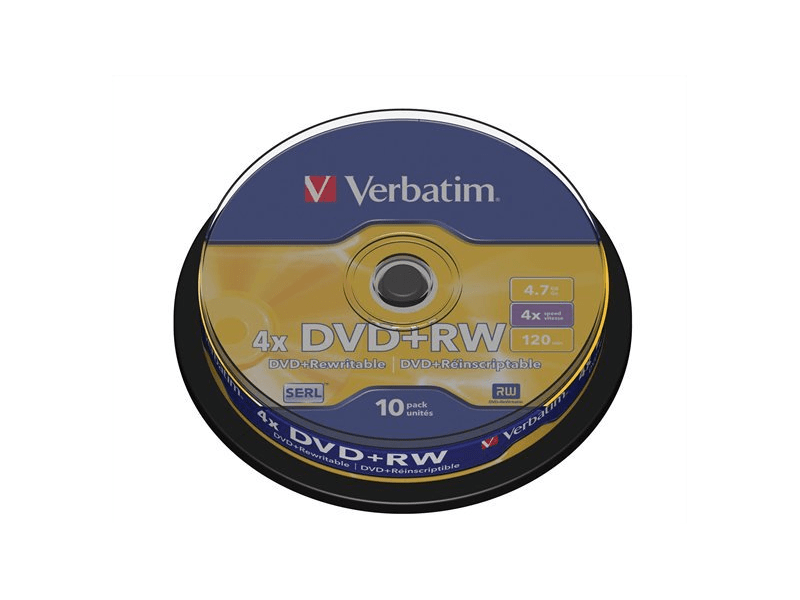 VERBATIM DVDVU+4B10 DVD+RW lemez, újraírható