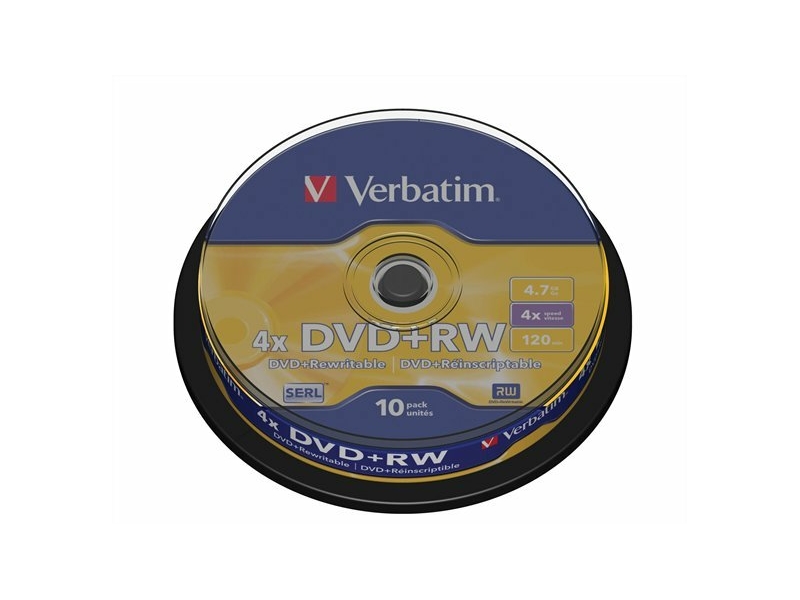 VERBATIM DVDVU+4B10 DVD+RW lemez, újraírható