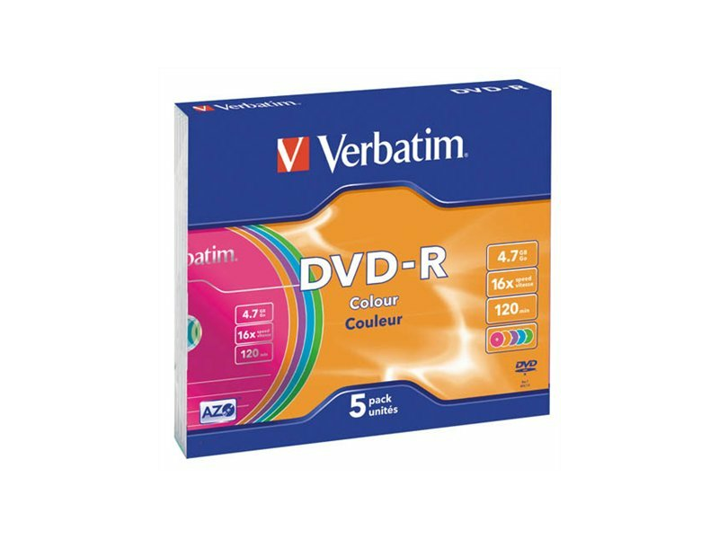 VERBATIM DVDV-16V5S DVD-R lemez, színes felület