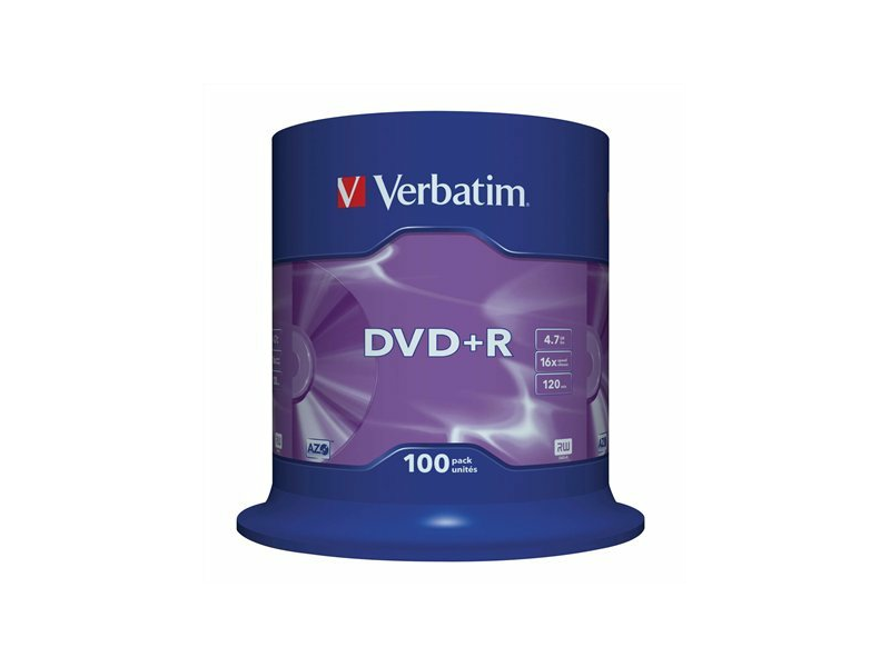 VERBATIM DVDV+16B100 DVD+R lemez, AZO, 4,7GB, 16x