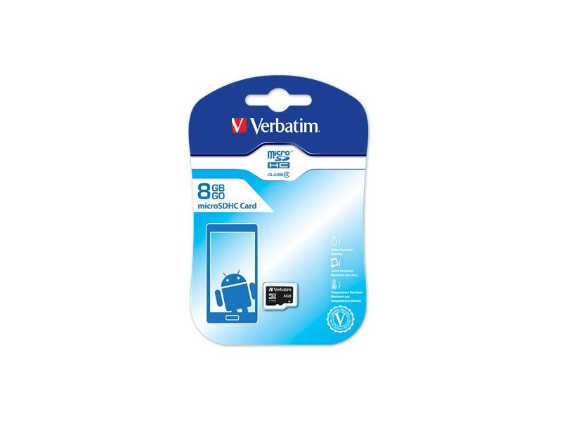 VERBATIM MVMS8G Memóriakártya, Micro SDHC, 8GB