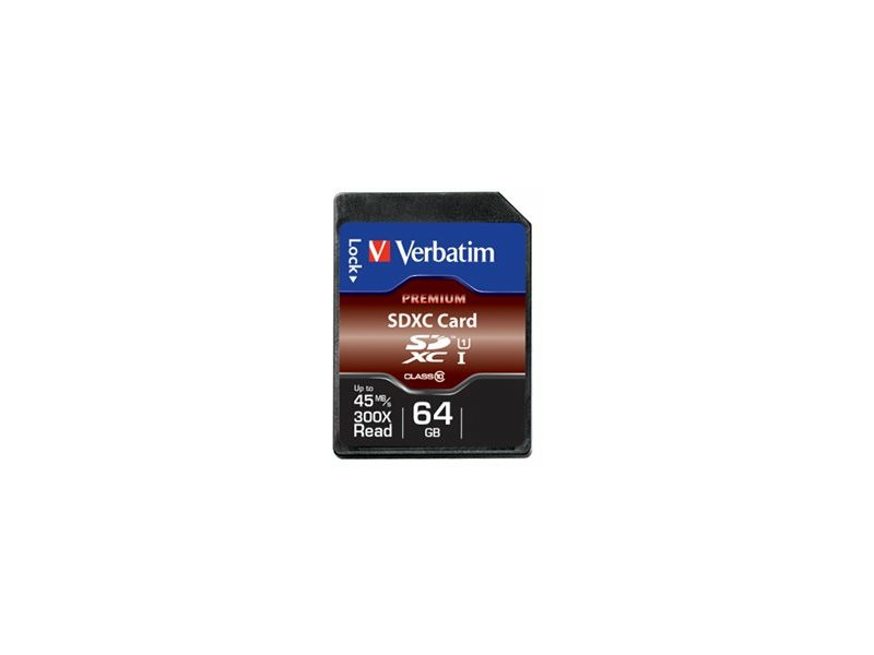 VERBATIM MVS64GH Memóriakártya, SDXC, 64GB, Class 10 (44024)