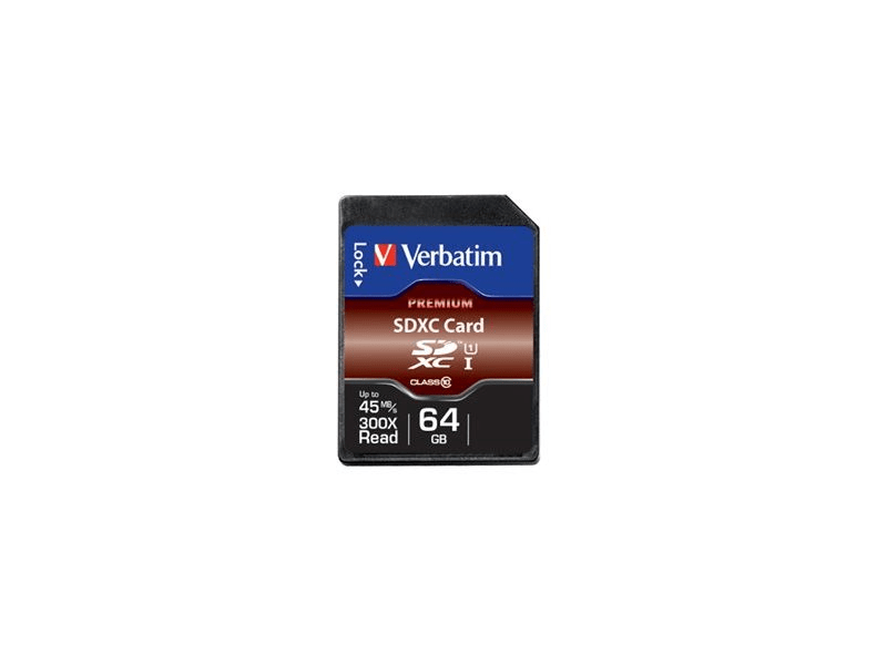 VERBATIM MVS64GH Memóriakártya, SDXC, 64GB, Class 10 (44024)