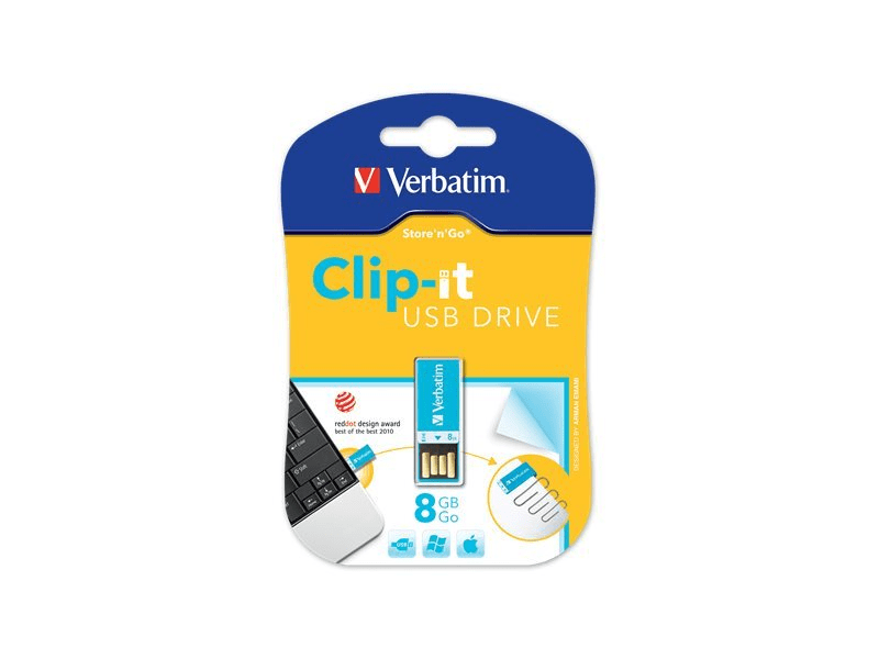 VERBATIM UV8GCK Pendrive ( Clip-it, karibikék)