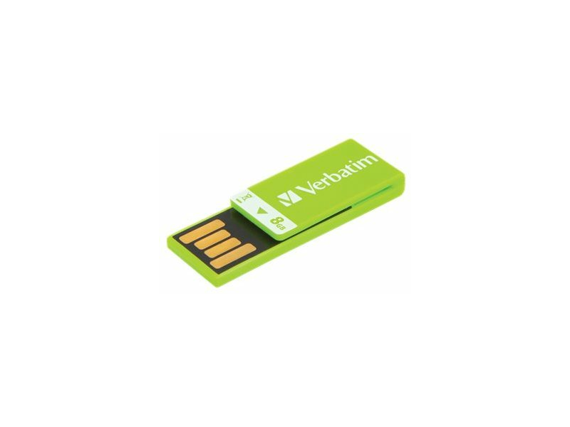 VERBATIM UV8GCZ Clip-it Pendrive, 8GB, USB 2.0 (43936) Zöld