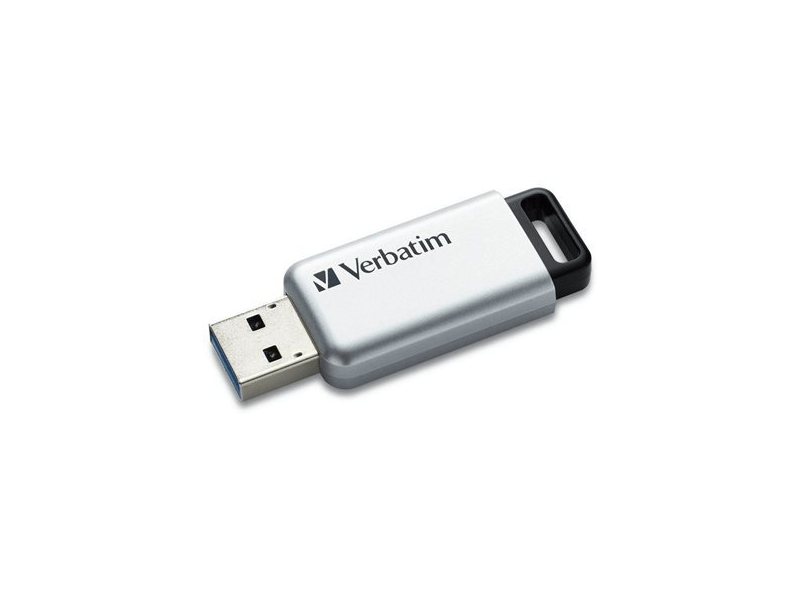 VERBATIM UV64GSS2 Pendrive, 64GB, USB 3.0, SECURE DATA PRO, szürke