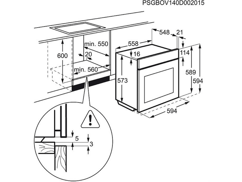 Electrolux EOC3430EOX Beépíthető sütő, pirolitikus tisztítás