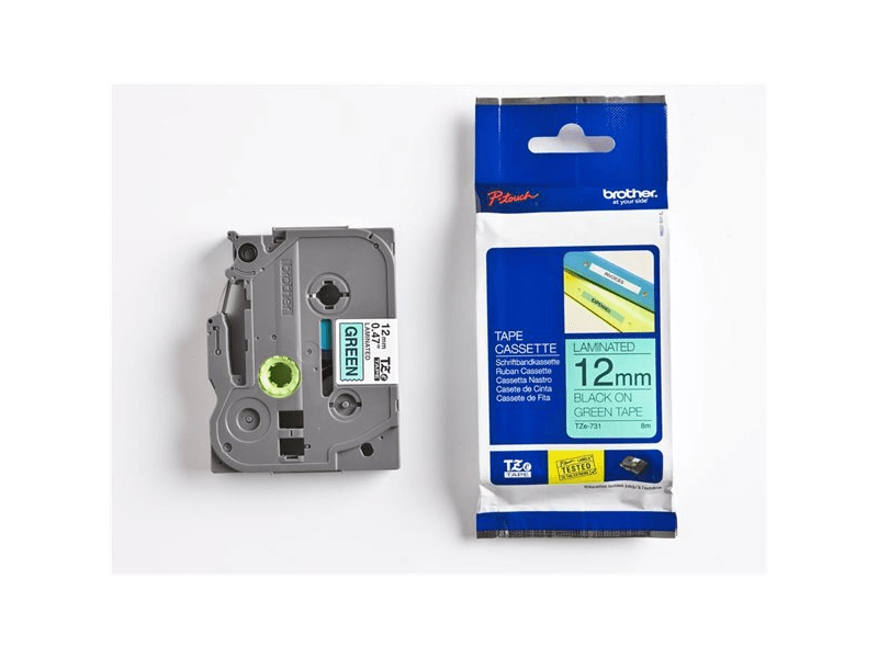 BROTHER PTTZ731 Feliratozógép szalag zöld-fekete