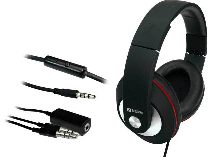 Sandberg SAFHPG01 Play n Go Mikrofonos Fejhallgató, Fekete