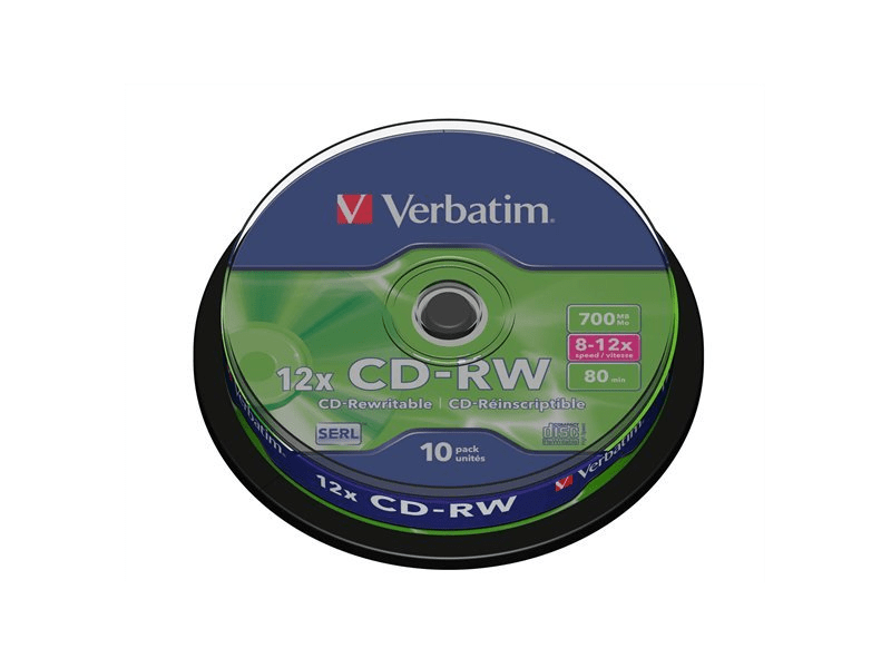 VERBATIM CDVU7010B10 CD-RW lemez, újraírható, SERL